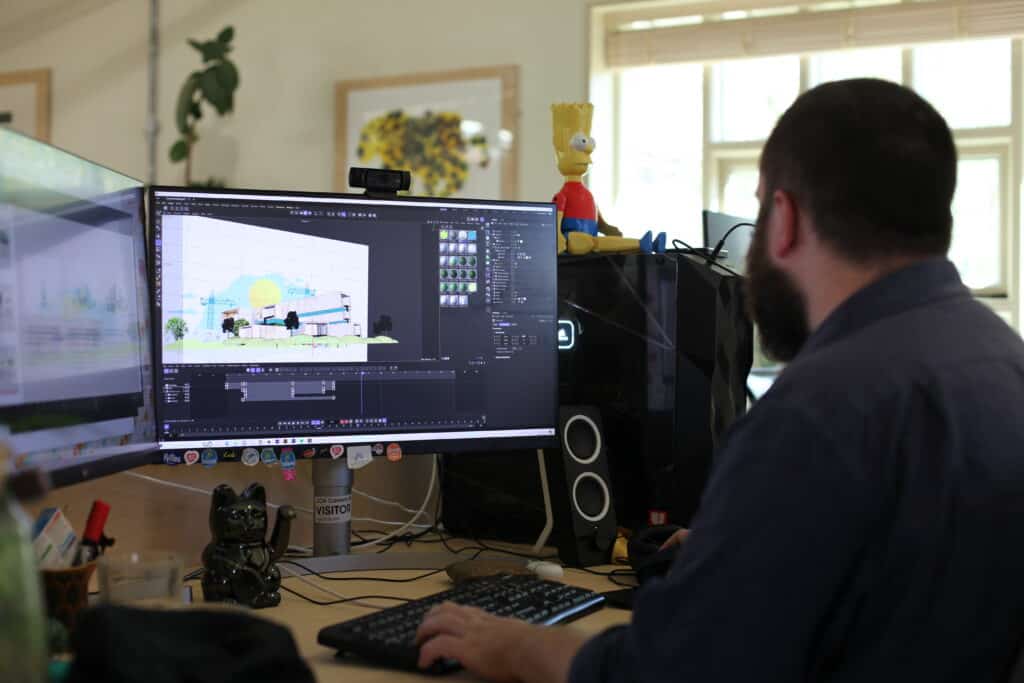 Motion Graphics production in action at meantime studio 