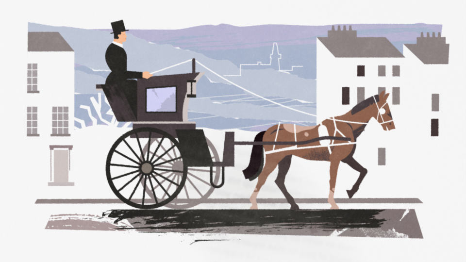 London horse and cart illustration from Redwings Charity Animation 