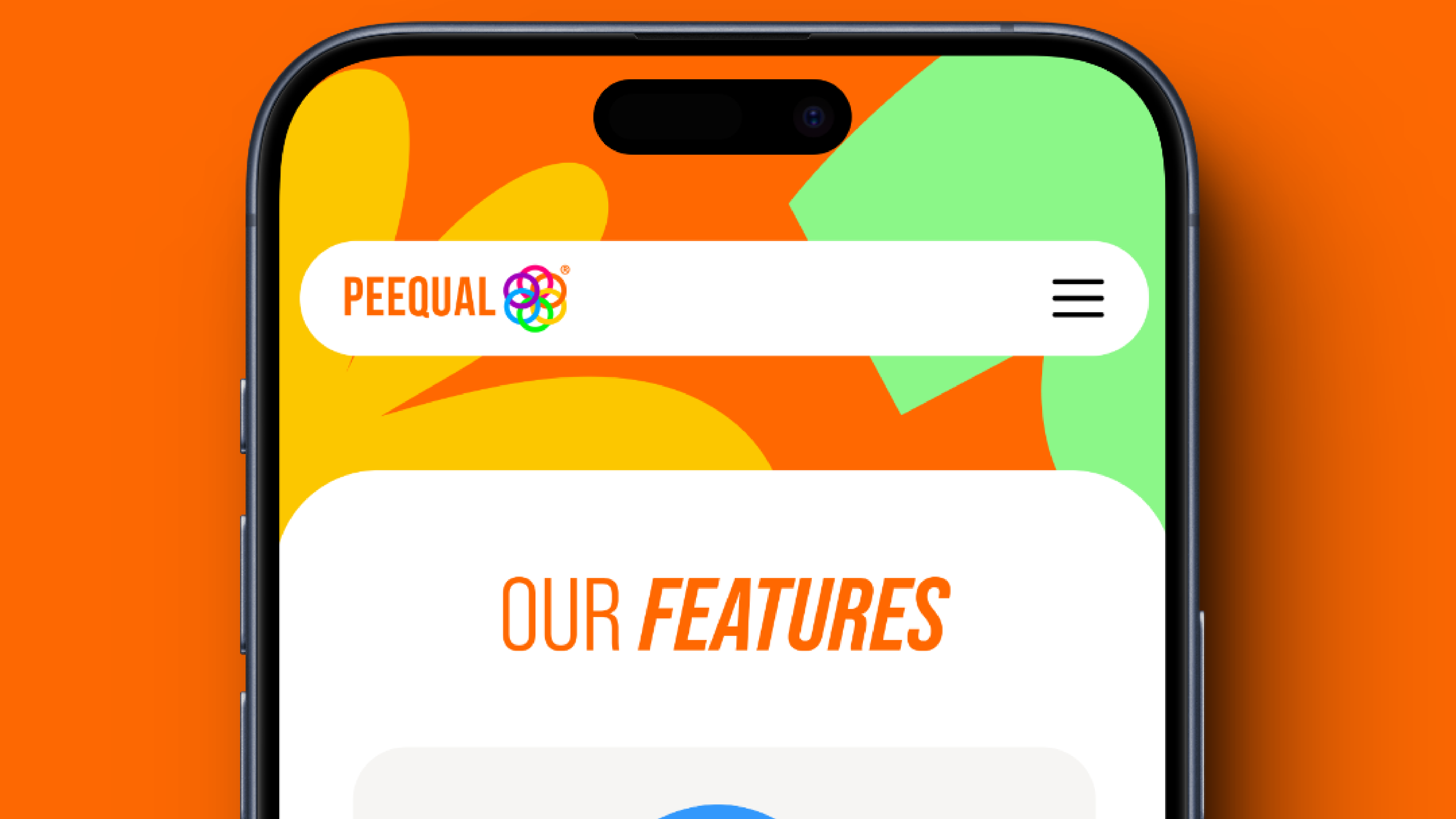 Peequal Website Design phone screen