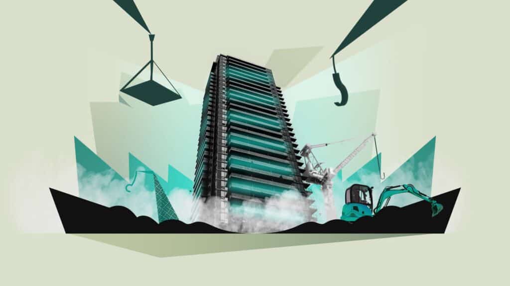 High rise building taken from the Partanna Animation. creative services  by Meantime